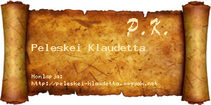 Peleskei Klaudetta névjegykártya